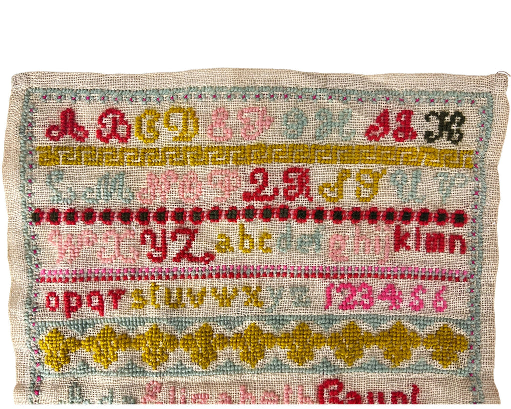 Antique 19th c Samplers by Ada Elizabeth Gaunt Needlework Embroidery 1886 - 1887 - Poppy's Vintage Clothing