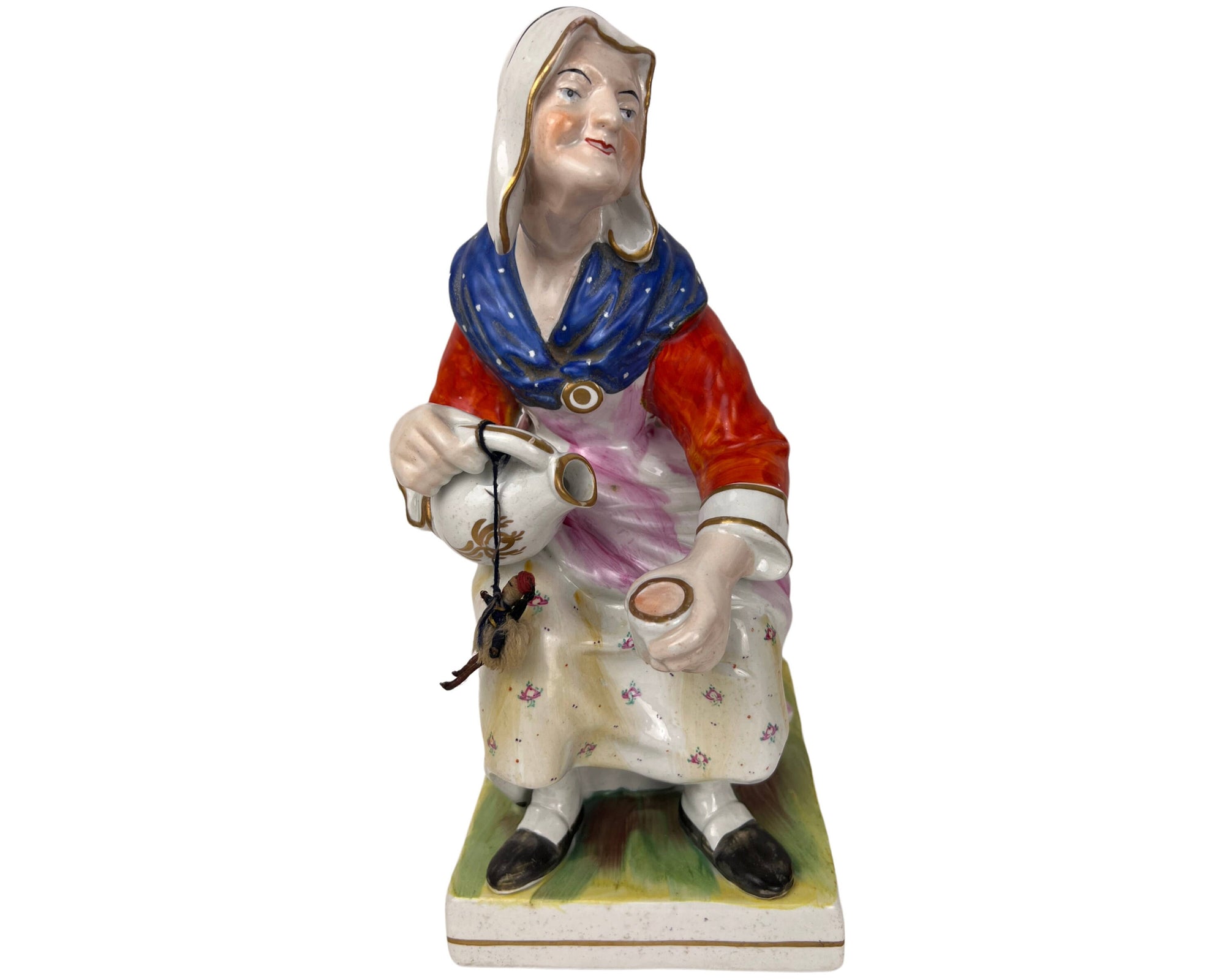 Large Antique Staffordshire Pottery Figures Cobbler Jobson & Wife Nell 19th c 12 - Poppy's Vintage Clothing