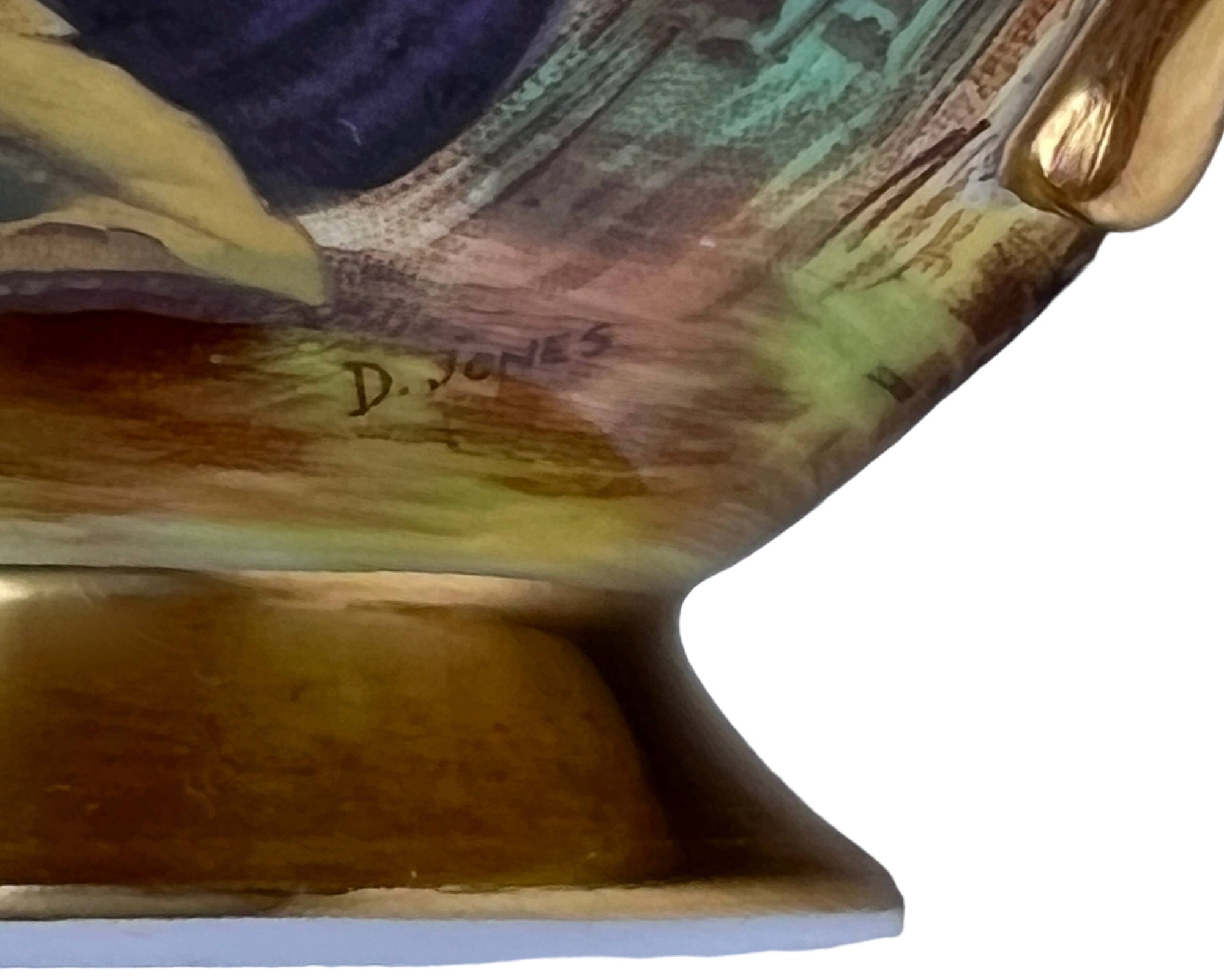 Vintage Aynsley Gold Orchard Fruit Cup & Saucer Signed D Jones Bone China - Poppy's Vintage Clothing