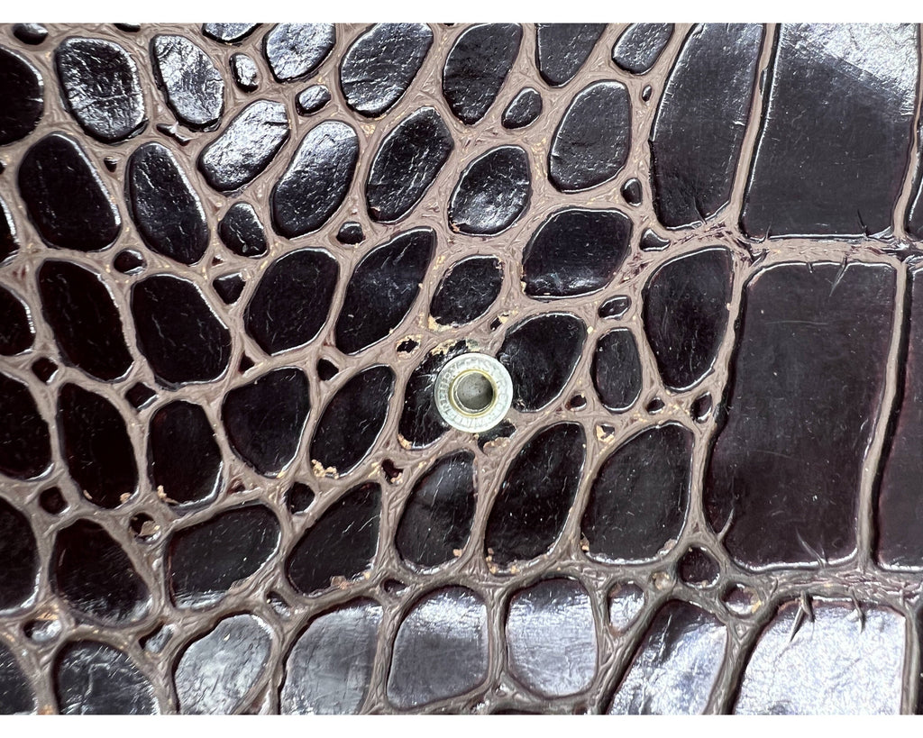 Large Vintage 1940s Clutch Purse Pressed Leather Handbag 8.5 x 15 - Poppy's Vintage Clothing