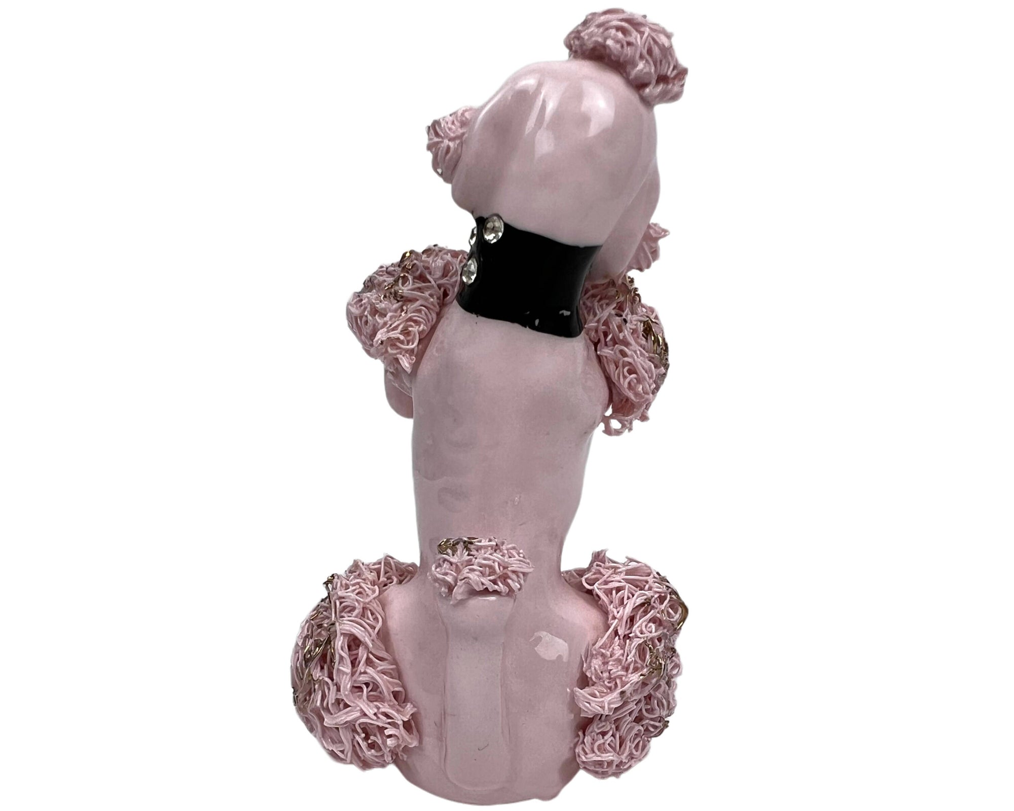 Vintage Pink Spaghetti Poodle Dog Figurine Standing on Hind Legs 5 - Poppy's Vintage Clothing