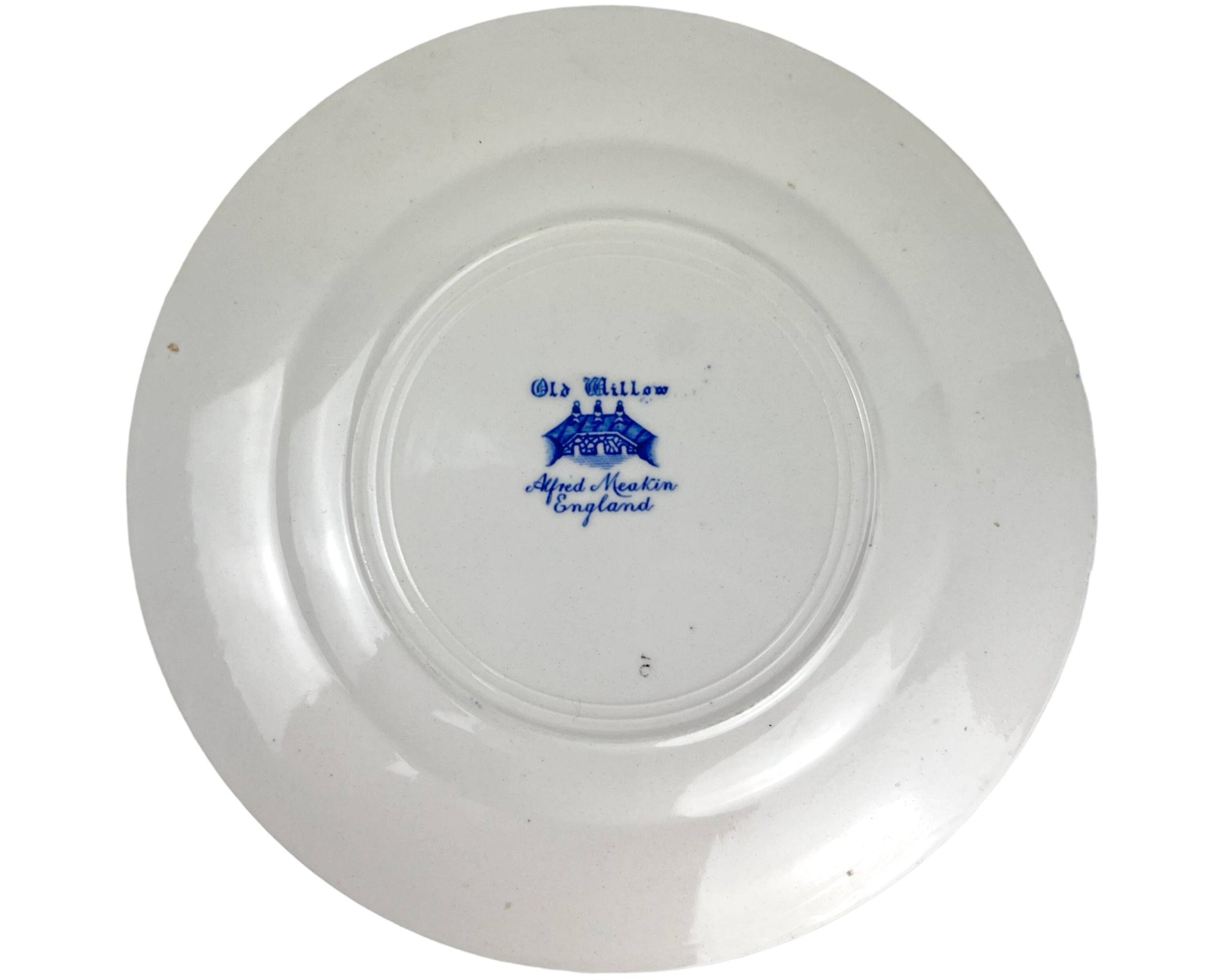 Vintage 1930s Blue Willow Luncheon Plate Alfred Meakin Old Willow 8.75 - Poppy's Vintage Clothing