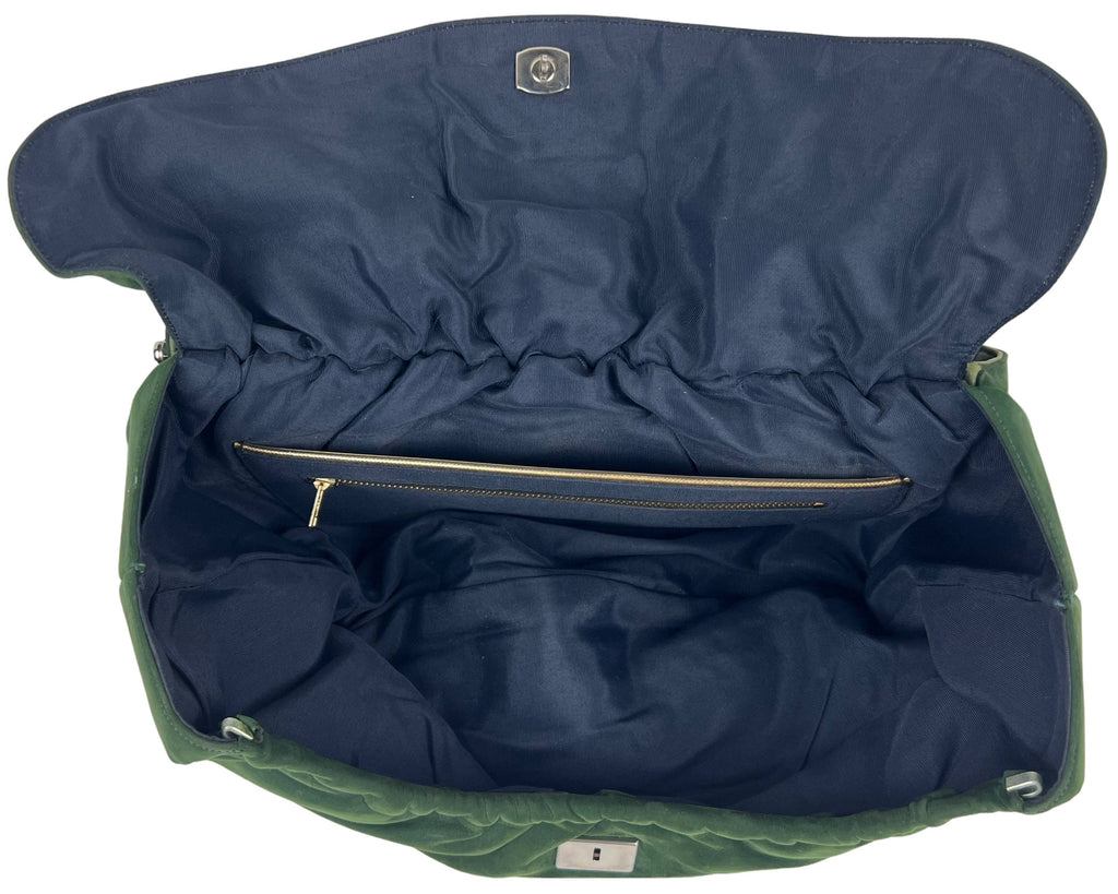 Vintage 1950s Green Suede Leather Handbag Purse - Poppy's Vintage Clothing