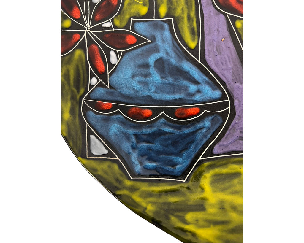 Large Mid Century Modern Raymor Centrepiece Bowl Italian Pottery Wall Plaque Fantoni Era - Poppy's Vintage Clothing