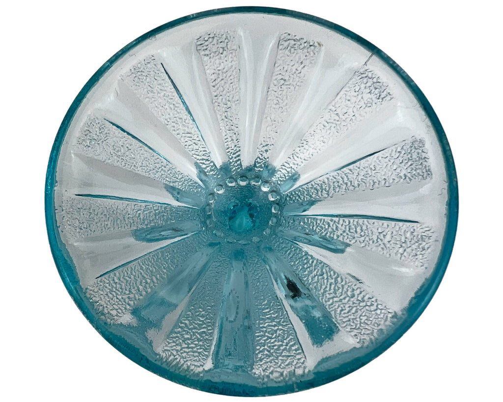 EAPG Dugan Victor Jewelled Heart Goblet Blue Glass c 1905 Original Antique - Poppy's Vintage Clothing