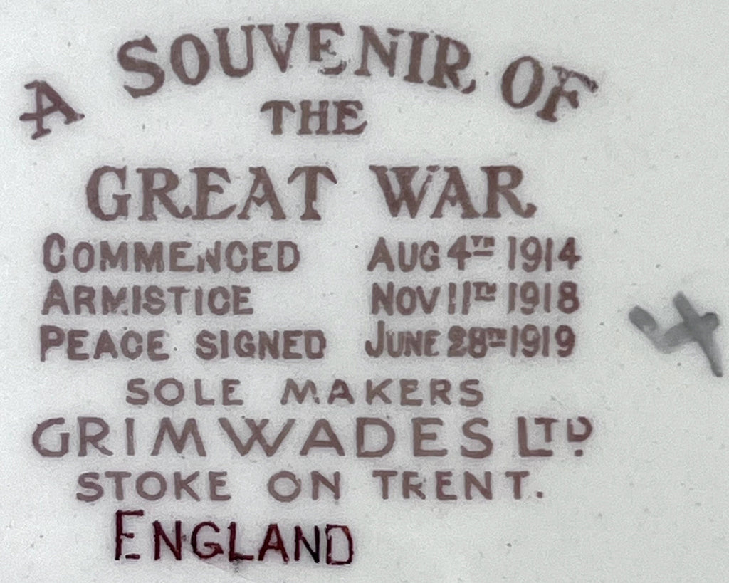 WWI Grimwades Bruce Bairnsfather Old Bill Cartoon Pottery Plate Historical Touch - Poppy's Vintage Clothing