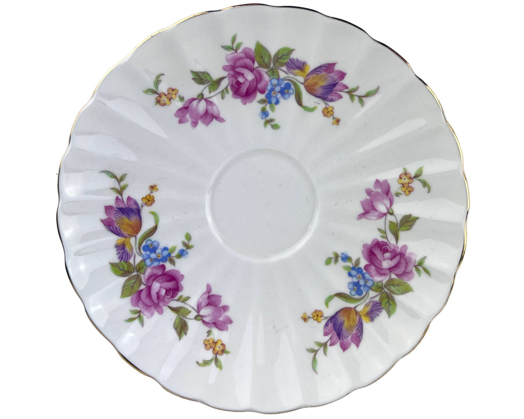 Vintage Shelley Tea Cup and Saucer Rose & Tulip Ludlow Shape Bone China 2316 - Poppy's Vintage Clothing