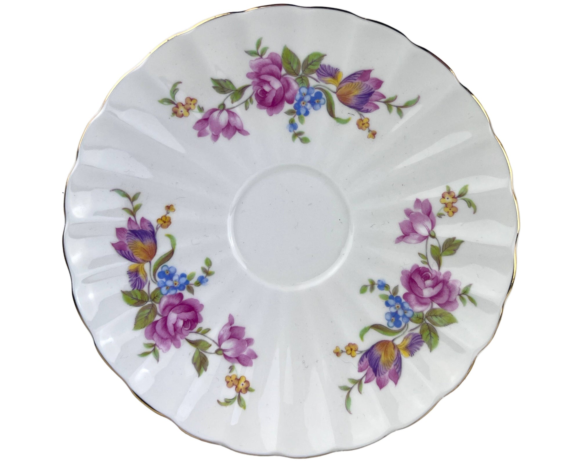 Vintage Shelley Tea Cup and Saucer Rose & Tulip Ludlow Shape Bone China 2316 - Poppy's Vintage Clothing