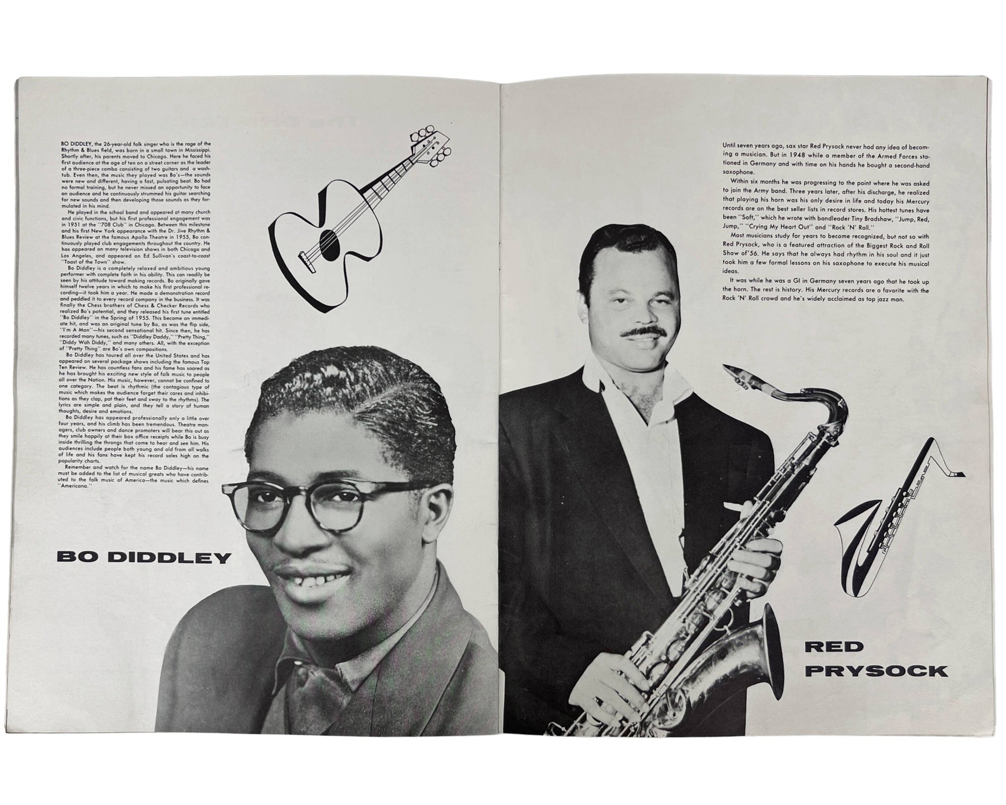 Vintage Concert Program Biggest Rock n Roll Show of 56 Bo Diddley Drifters Bill Haley Flamingos - Poppy's Vintage Clothing
