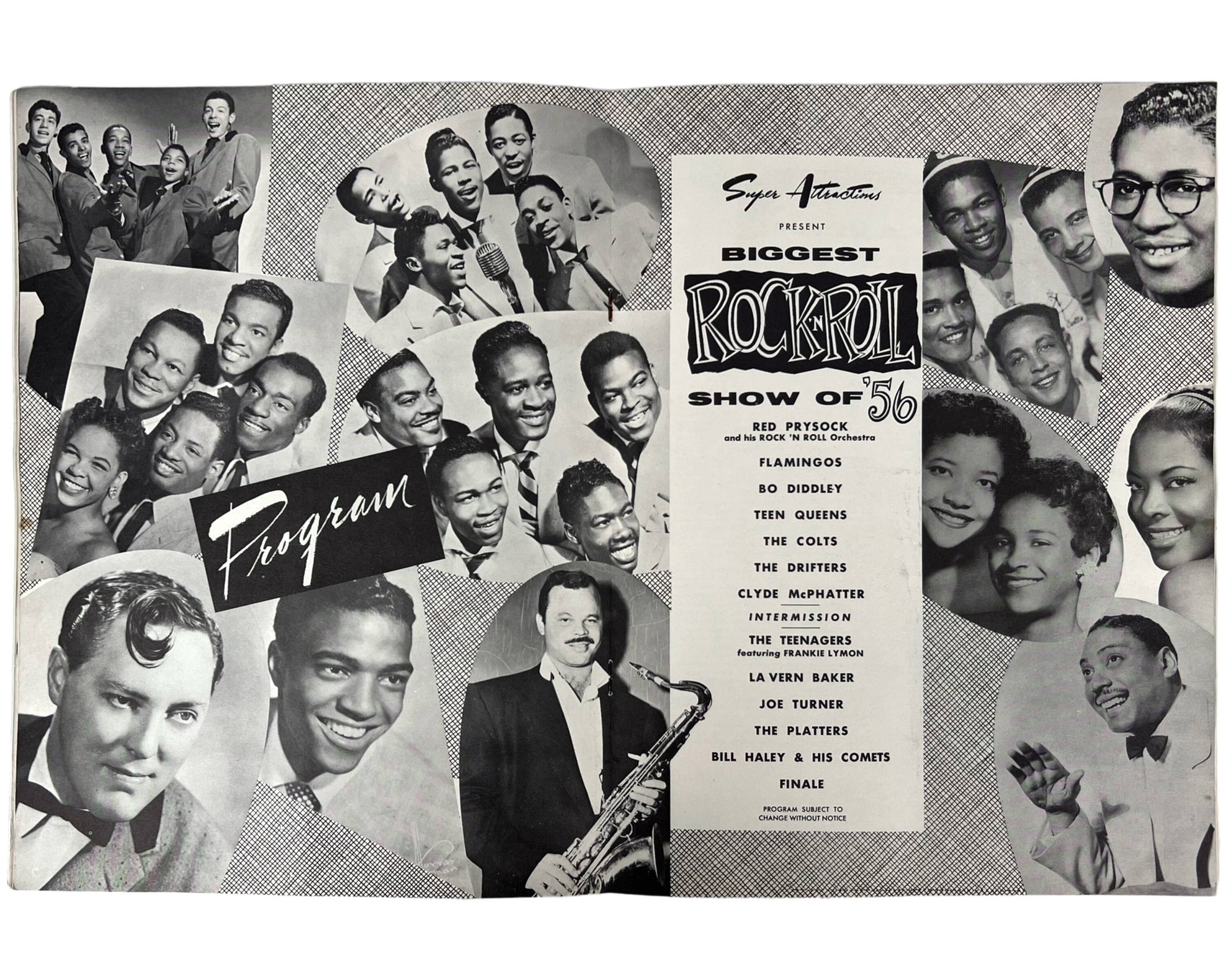 Vintage Concert Program Biggest Rock n Roll Show of 56 Bo Diddley Drifters Bill Haley Flamingos - Poppy's Vintage Clothing