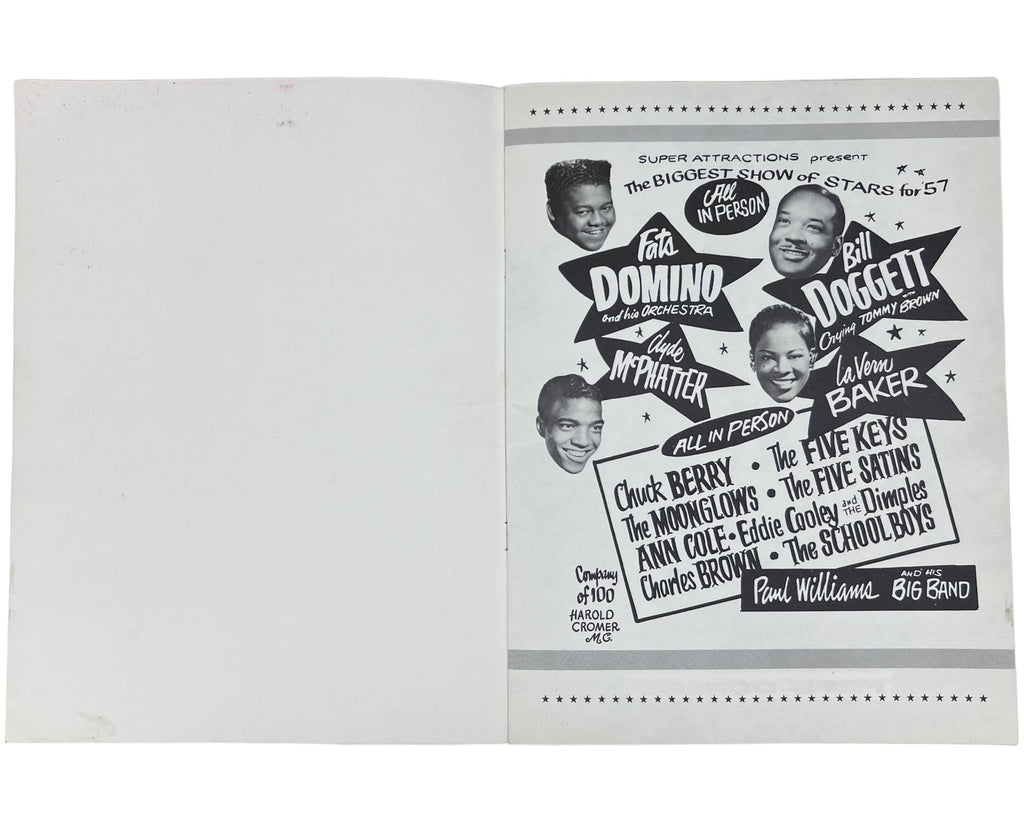 Vintage 1957 Concert Tour Program Biggest Show of Stars for 57 RnR RnB Doo Wop Soul Artists Chuck Berry - Poppy's Vintage Clothing