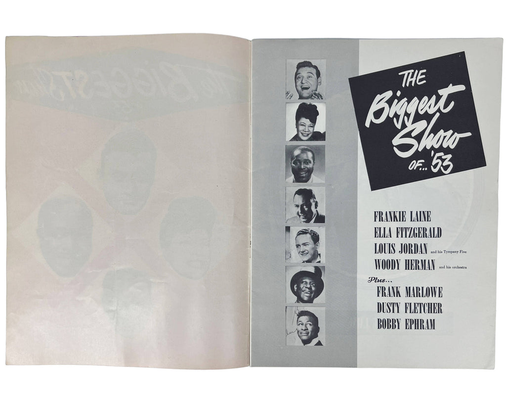 Vintage 1953 Concert Program Biggest Show of 53 Louis Jordan Frankie Laine Ella Fitzgerald RnB - Poppy's Vintage Clothing