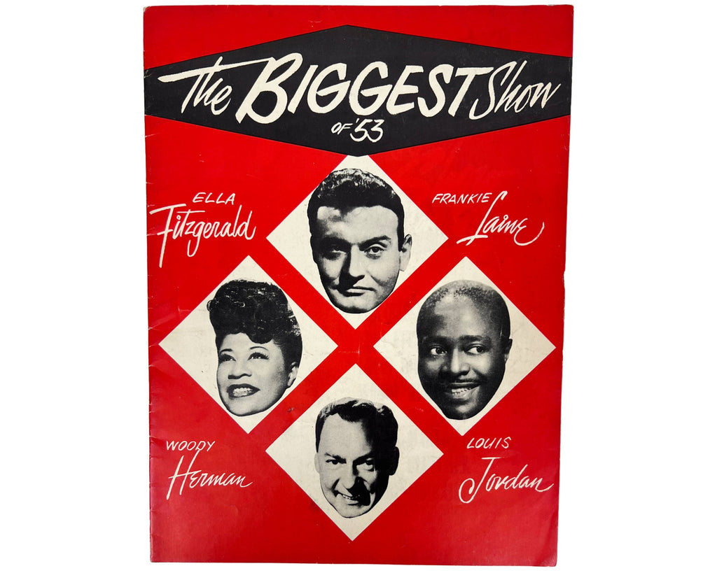 Vintage 1953 Concert Program Biggest Show of 53 Louis Jordan Frankie Laine Ella Fitzgerald RnB - Poppy's Vintage Clothing