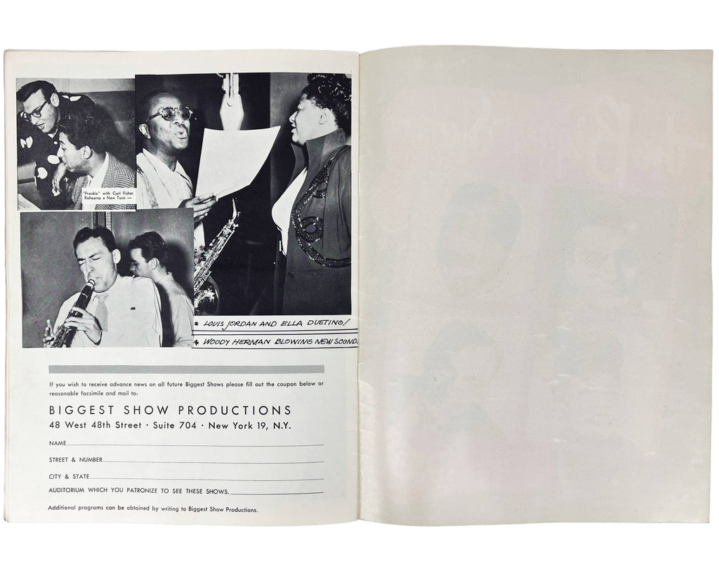 Vintage 1953 Concert Program Biggest Show of 53 Louis Jordan Frankie Laine Ella Fitzgerald RnB - Poppy's Vintage Clothing