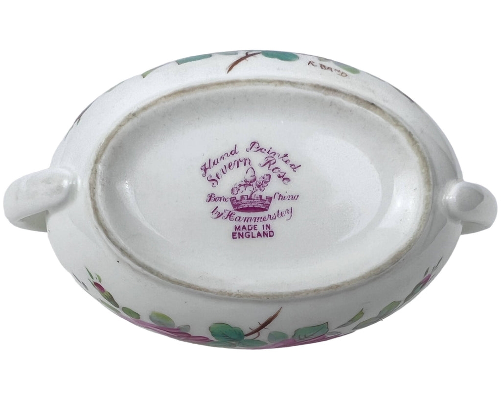 Vintage Hammersley Severn Rose Creamer & Sugar 1930s Hand Painted Bone China - Poppy's Vintage Clothing