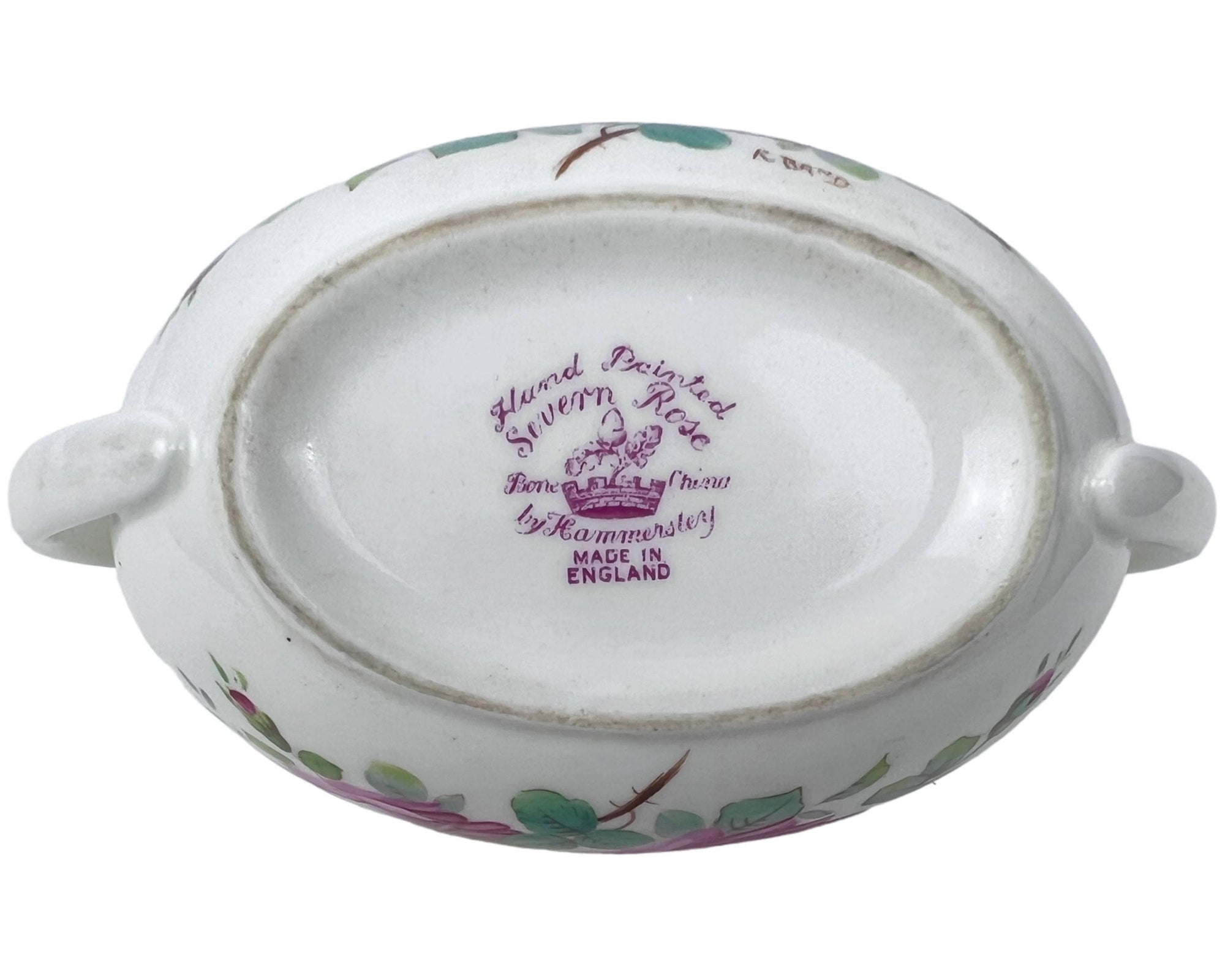 Vintage Hammersley Severn Rose Creamer & Sugar 1930s Hand Painted Bone China - Poppy's Vintage Clothing