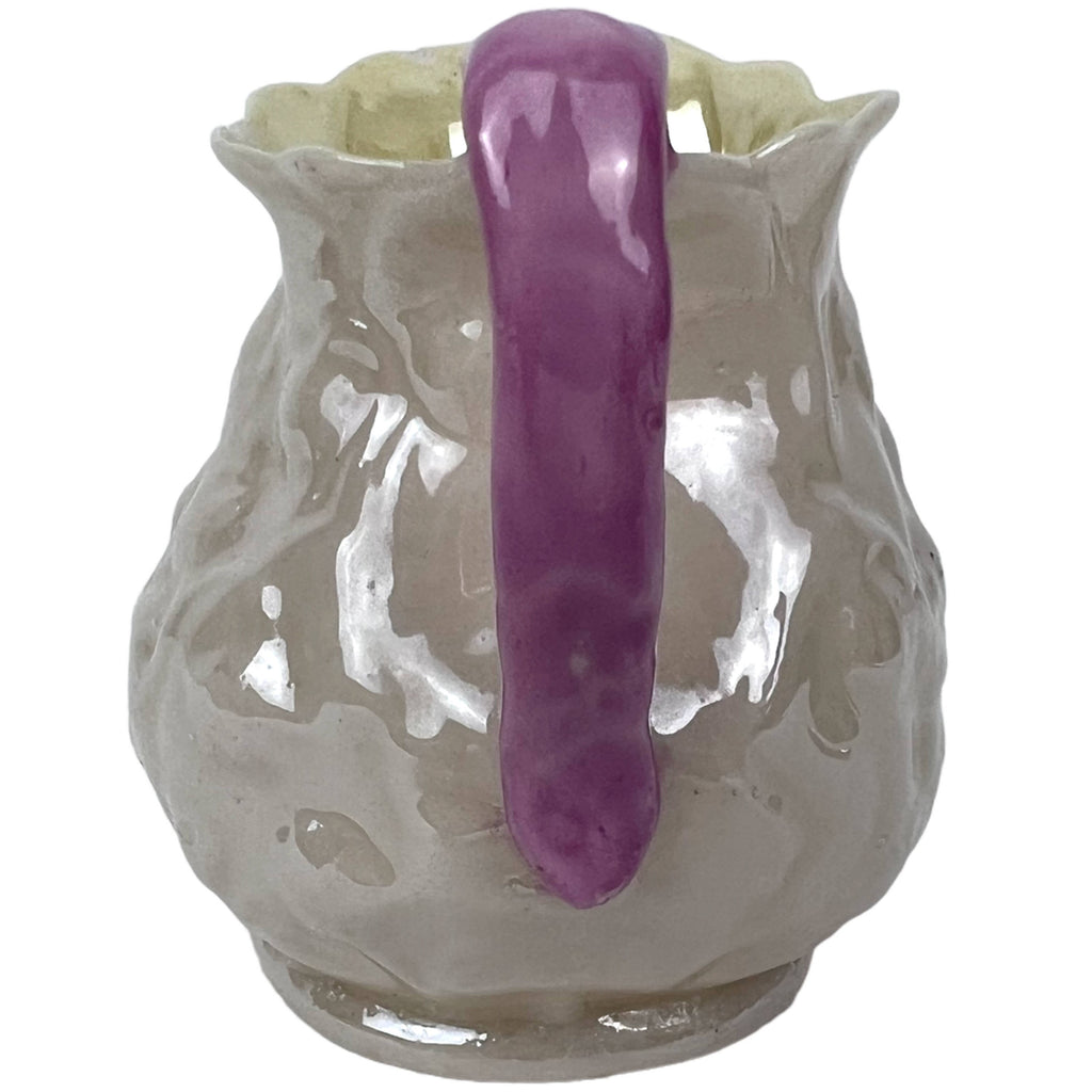 Antique Irish Belleek Lotus Parian Porcelain Creamer 2nd Black Mark aka Bacchus - Poppy's Vintage Clothing