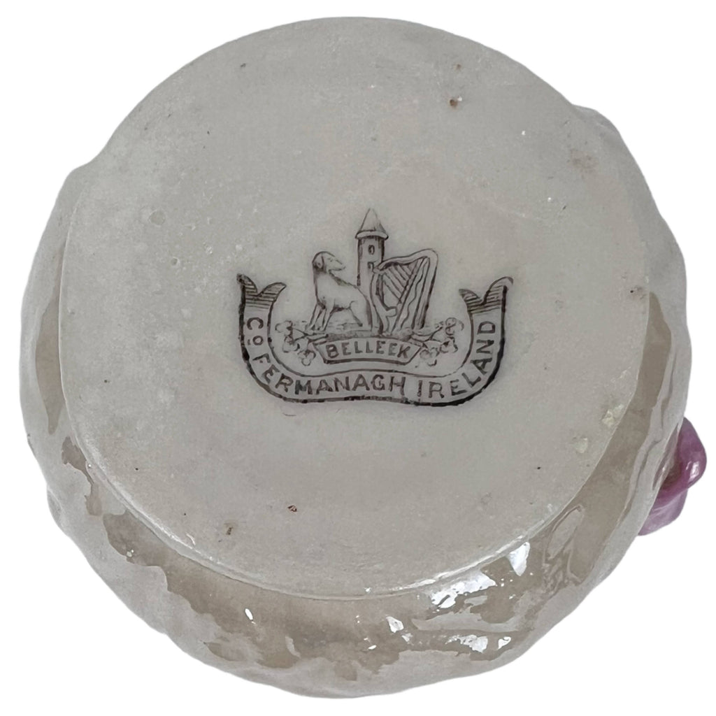 Antique Irish Belleek Lotus Parian Porcelain Creamer 2nd Black Mark aka Bacchus - Poppy's Vintage Clothing