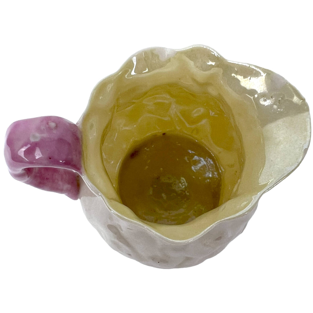 Antique Irish Belleek Lotus Parian Porcelain Creamer 2nd Black Mark aka Bacchus - Poppy's Vintage Clothing
