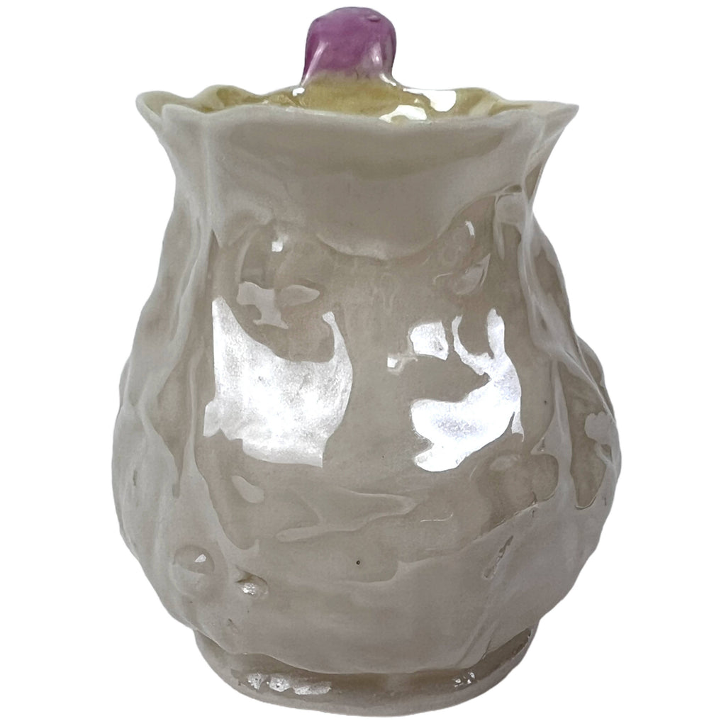 Antique Irish Belleek Lotus Parian Porcelain Creamer 2nd Black Mark aka Bacchus - Poppy's Vintage Clothing