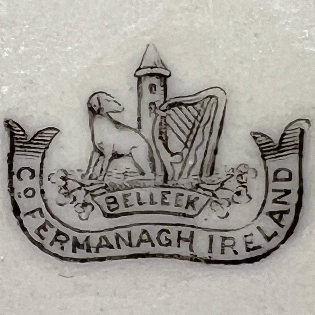 Antique Irish Belleek Lotus Parian Porcelain Creamer 2nd Black Mark aka Bacchus - Poppy's Vintage Clothing