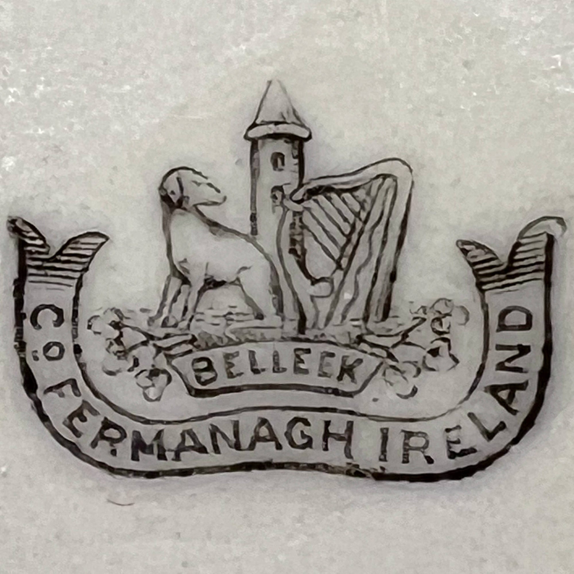 Antique Irish Belleek Lotus Parian Porcelain Creamer 2nd Black Mark aka Bacchus - Poppy's Vintage Clothing