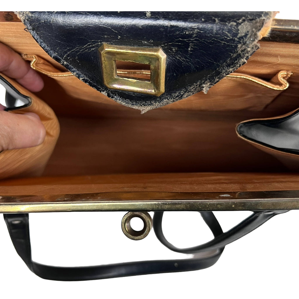 Large Vintage 1960s Stuffed Needlepoint Shoulder Bag Purse AS IS - Poppy's Vintage Clothing