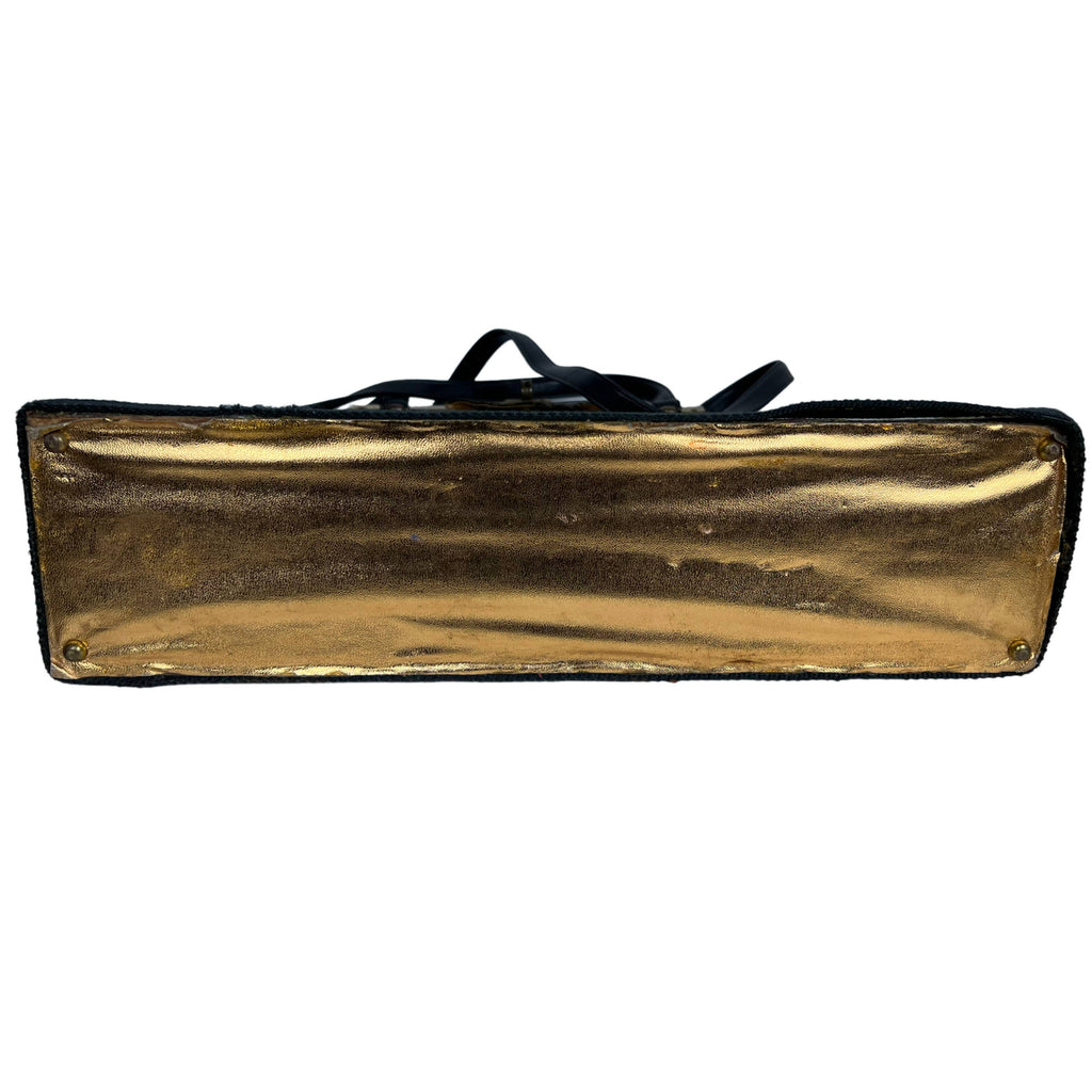 Large Vintage 1960s Stuffed Needlepoint Shoulder Bag Purse AS IS - Poppy's Vintage Clothing