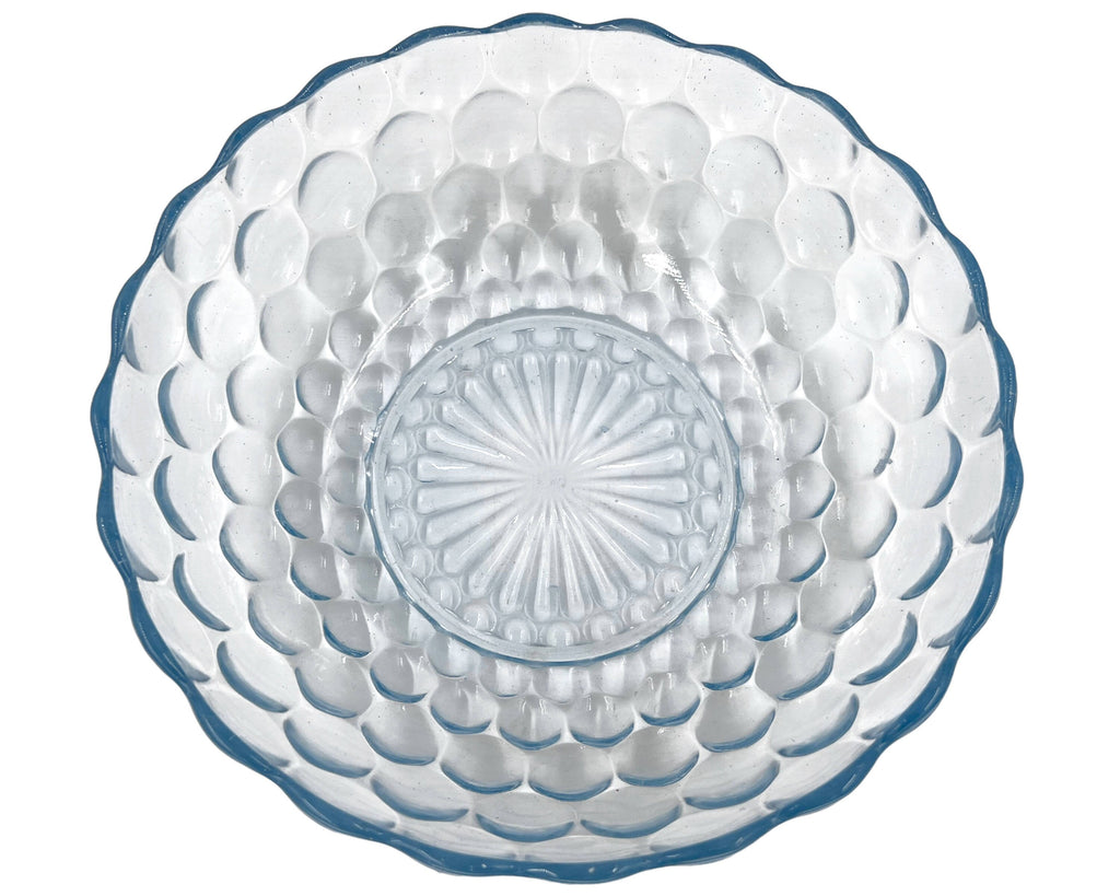 Anchor Hocking Fire King Sapphire Blue Bubble Glass Large Berry Bowl - Poppy's Vintage Clothing