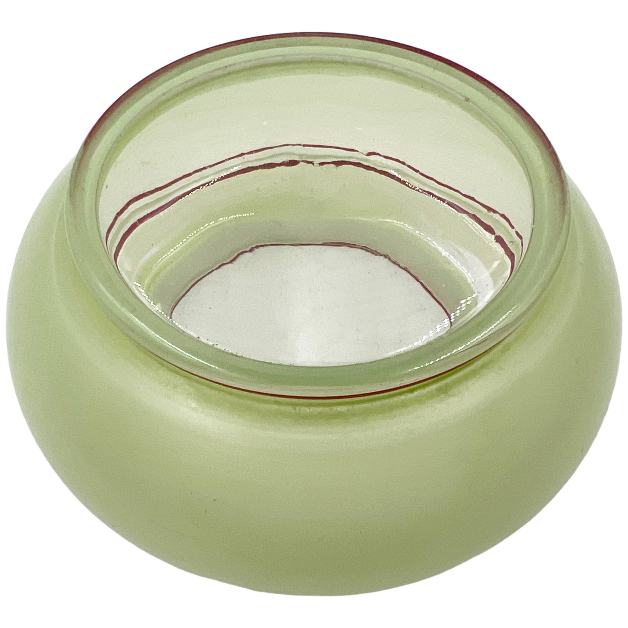Art Deco Glass Powder Jar Enamel Painted Bauhaus Inspired Bird - Poppy's Vintage Clothing