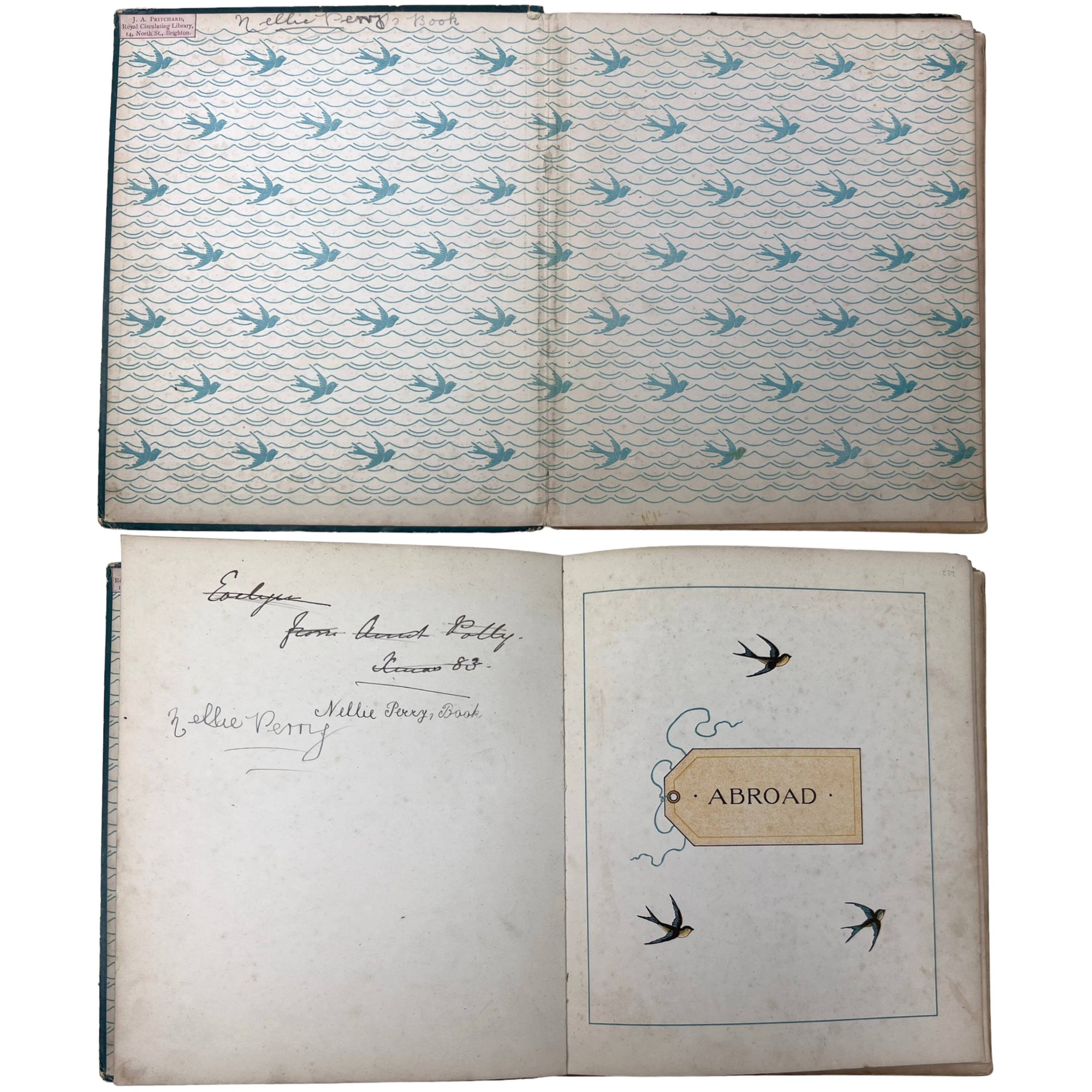 Antique Childrens Illustrated Book Abroad by Thos Crane & Ellen Houghton 1882 - Poppy's Vintage Clothing