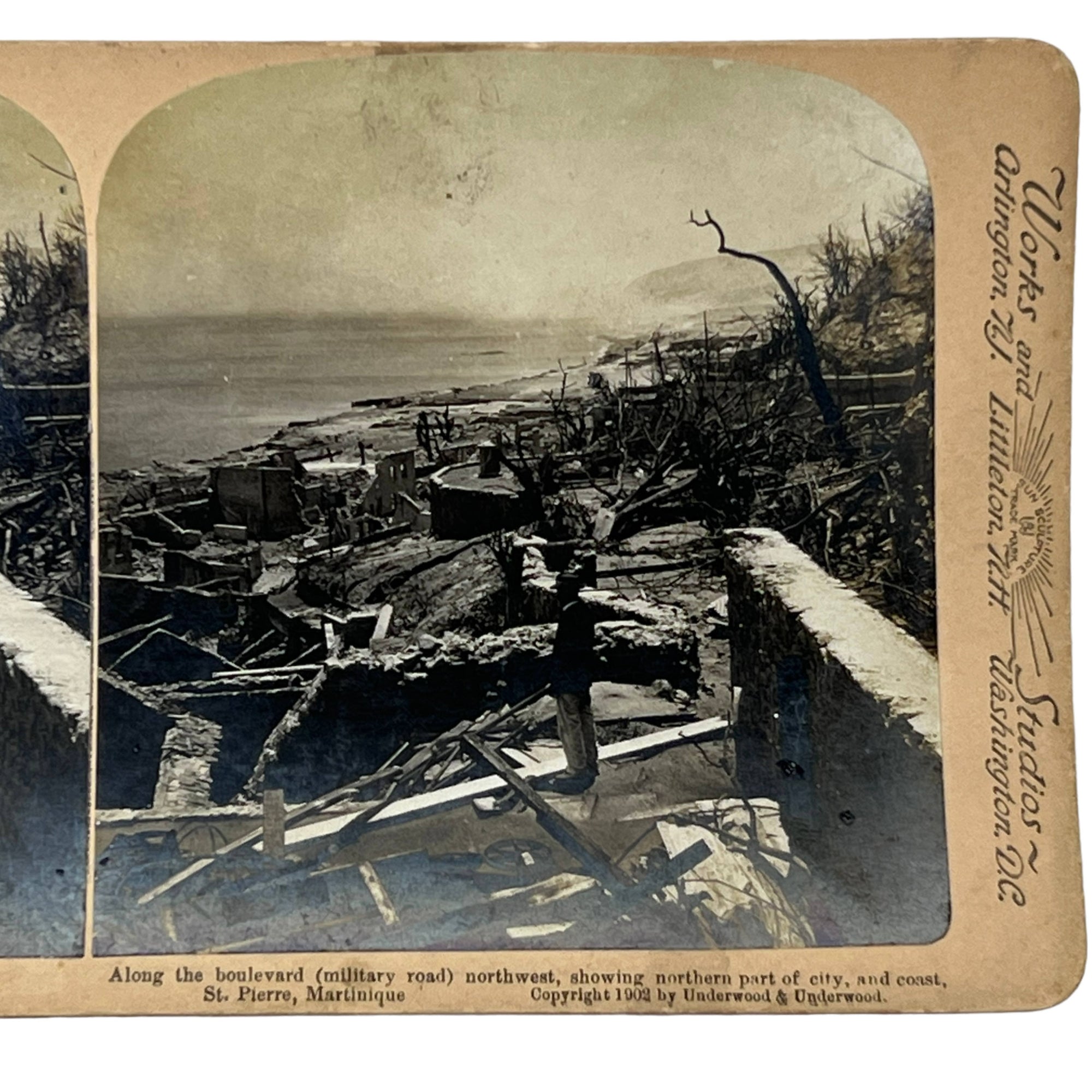 3 Antique 1902 Stereoviews of Mont Pele Eruption St Pierre Martinique Underwood & Underwood - Poppy's Vintage Clothing