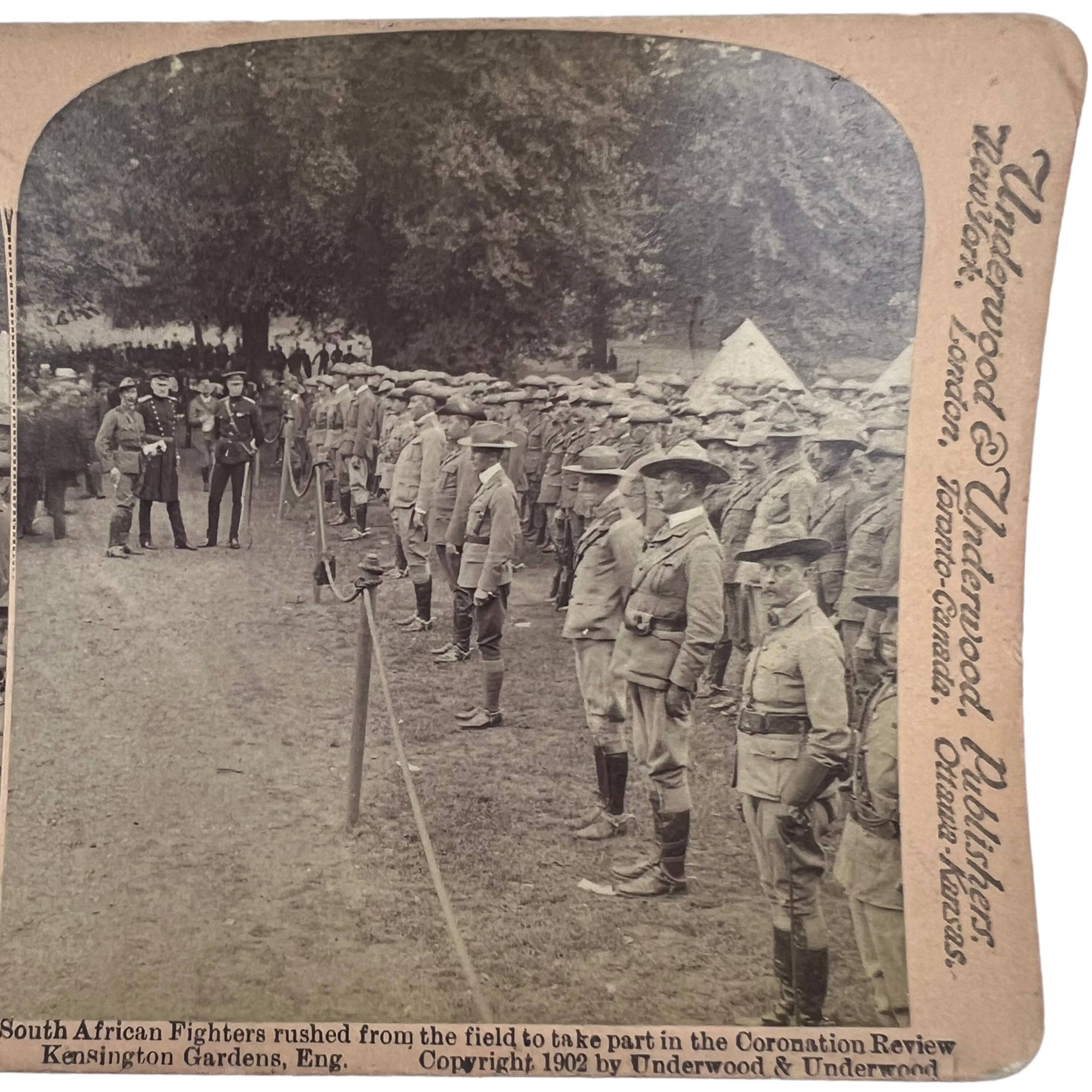 7 Antique 1902 Stereoviews of Edward VII Coronation Troops Review Underwood & Underwood - Poppy's Vintage Clothing