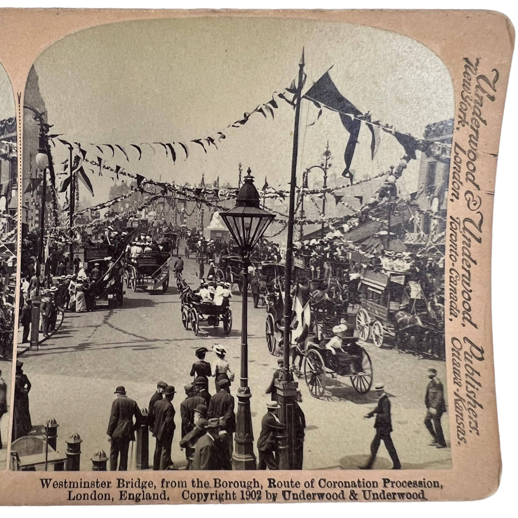 4 Antique 1902 Stereoviews of Edward VII Coronation Celebrations Underwood & Underwood - Poppy's Vintage Clothing