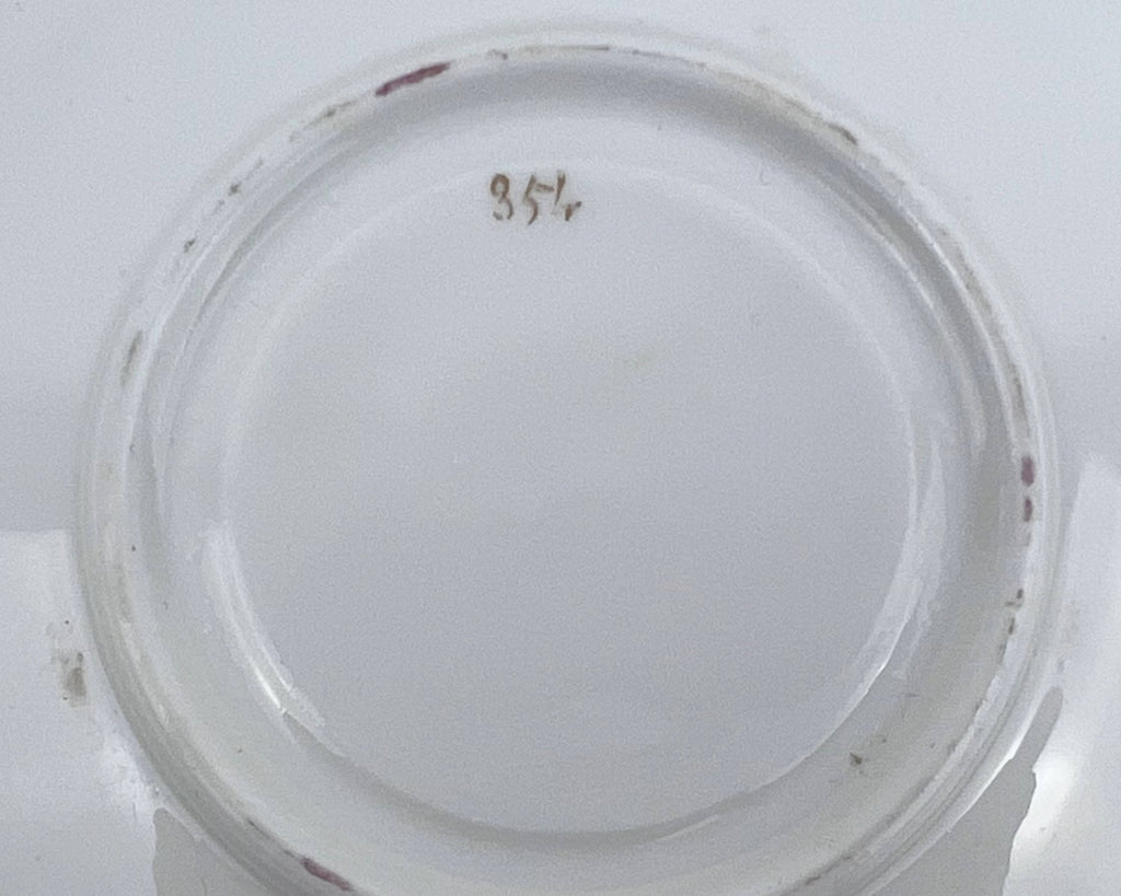 Antique Old Paris Porcelain Tea Cup & Saucer 19th Century Hand Painted France - Poppy's Vintage Clothing