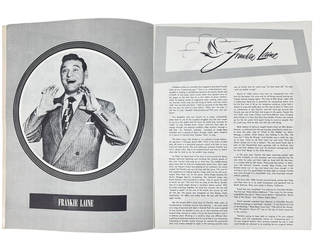 Vintage 1953 Concert Program Biggest Show of 53 Louis Jordan Frankie Laine Ella Fitzgerald RnB - Poppy's Vintage Clothing