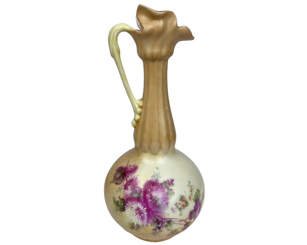Antique Porcelain Ewer Vase Pair Unmarked German - Poppy's Vintage Clothing