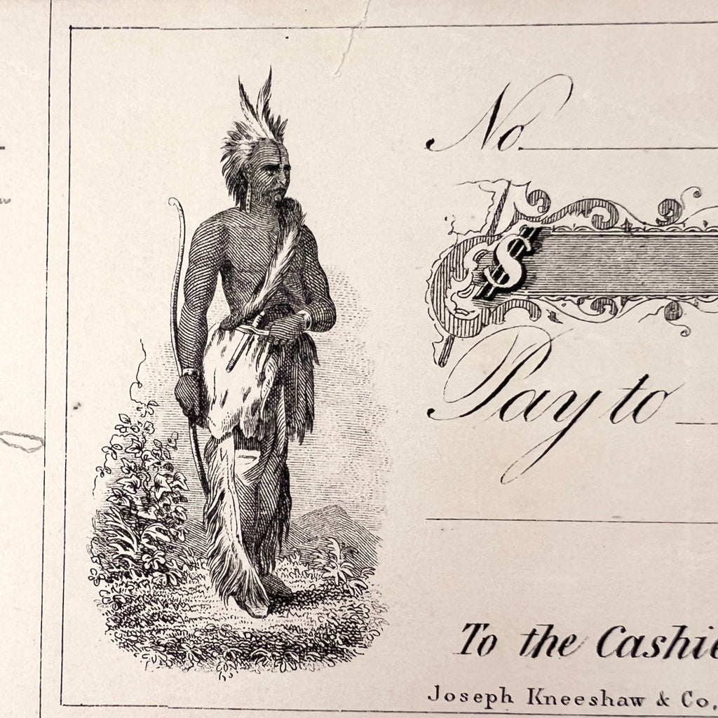 Rare Antique 1850s Bank Of Upper Canada Hamilton Checks Blank Cheque - Poppy's Vintage Clothing