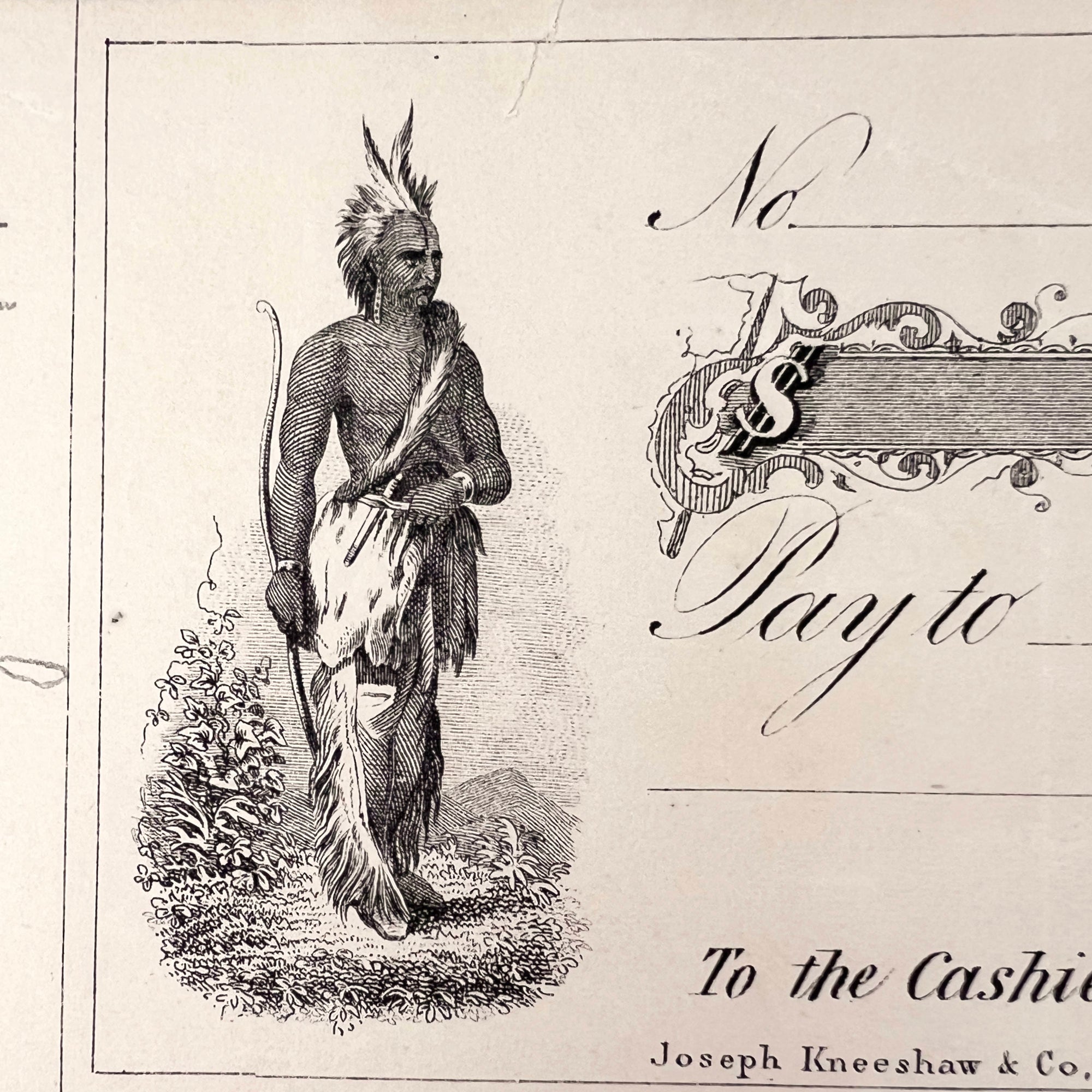 Rare Antique 1850s Bank Of Upper Canada Hamilton Checks Blank Cheque - Poppy's Vintage Clothing