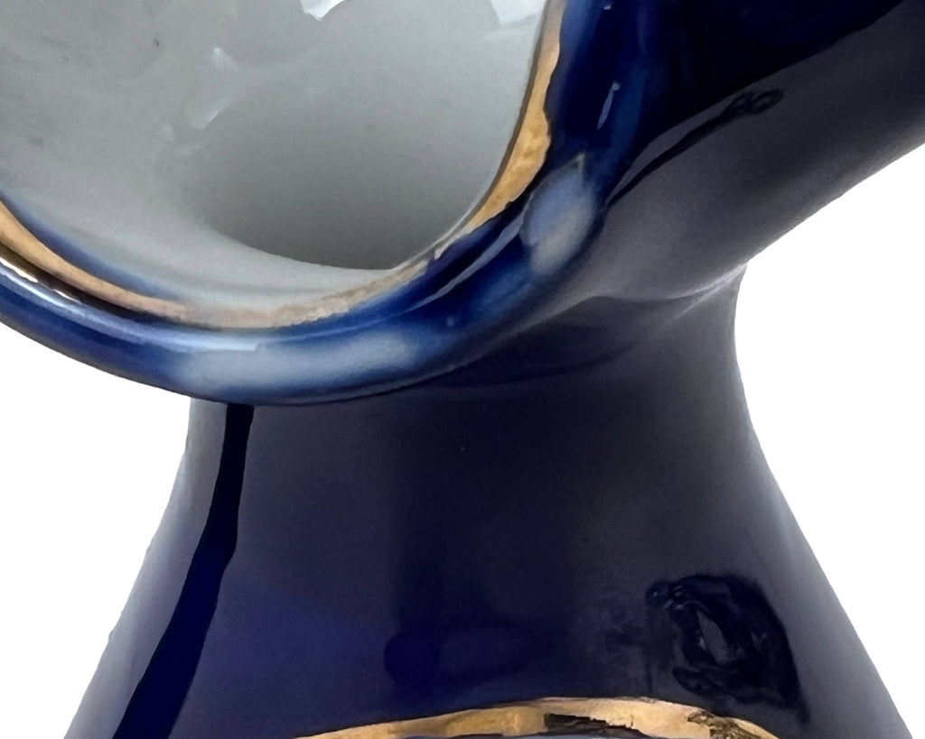 Antique Souvenir China Cobalt Blue Jug St Augustine Old City Gate Florida - Poppy's Vintage Clothing