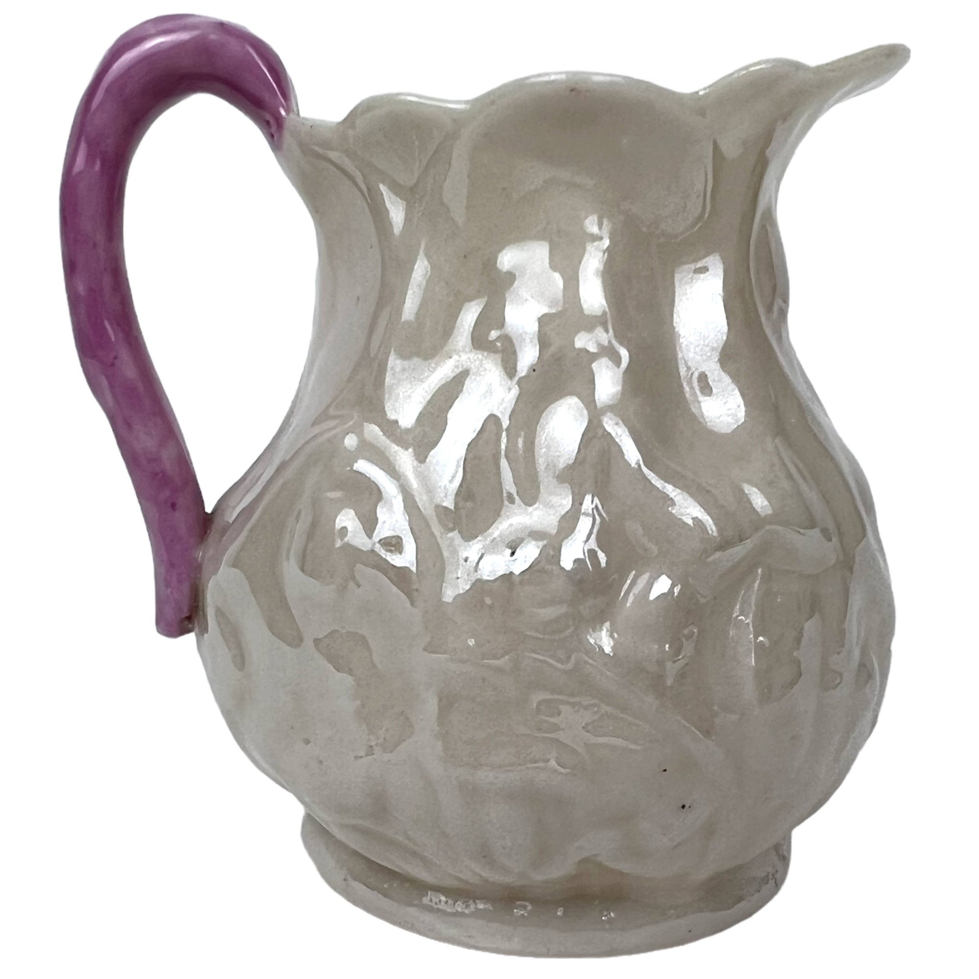 Antique Irish Belleek Lotus Parian Porcelain Creamer 2nd Black Mark aka Bacchus - Poppy's Vintage Clothing