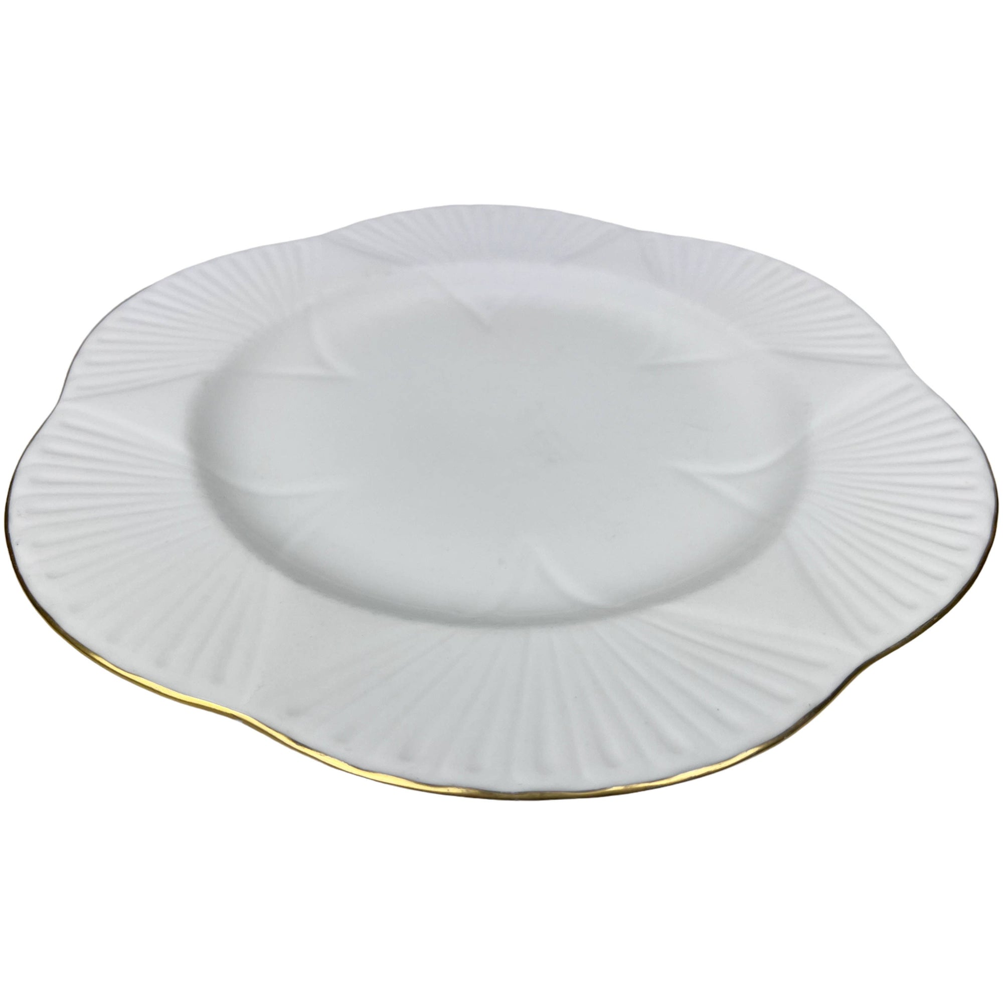 Vintage Shelley Regency Dinner Plate Dainty White & Gold Bone China - Poppy's Vintage Clothing