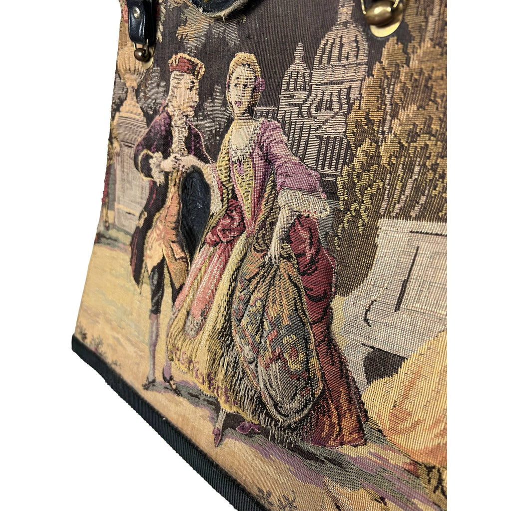 Large Vintage 1960s Stuffed Needlepoint Shoulder Bag Purse AS IS - Poppy's Vintage Clothing