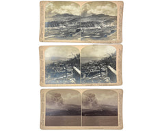 3 Antique 1902 Stereoviews of Mont Pele Eruption St Pierre Martinique Underwood & Underwood - Poppy's Vintage Clothing