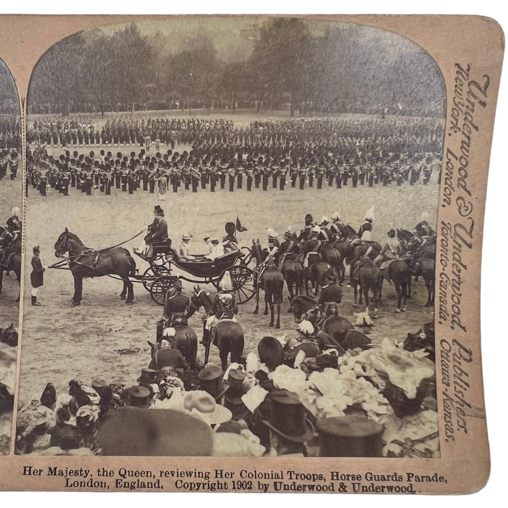 7 Antique 1902 Stereoviews of Edward VII Coronation Troops Review Underwood & Underwood - Poppy's Vintage Clothing