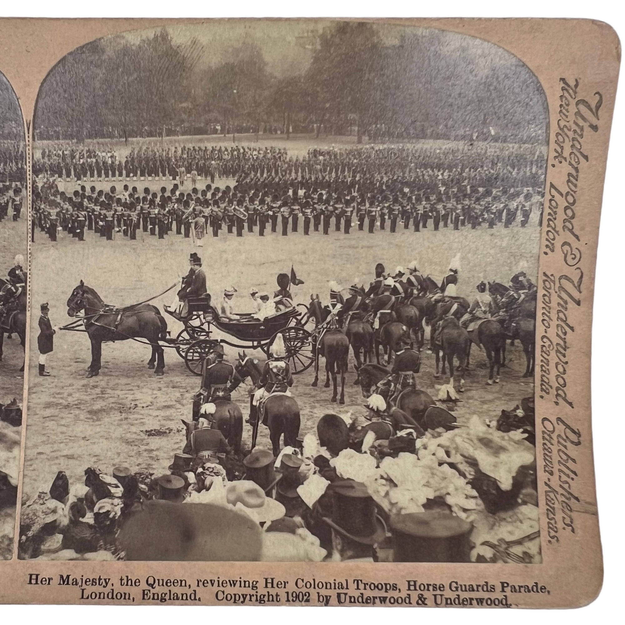 7 Antique 1902 Stereoviews of Edward VII Coronation Troops Review Underwood & Underwood - Poppy's Vintage Clothing