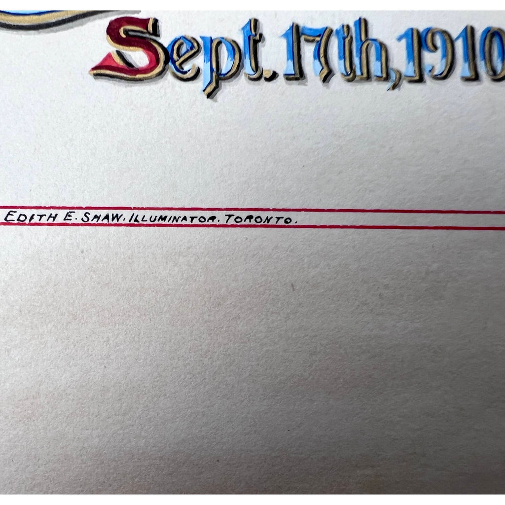 Antique 1910 Brotherhood of Locomotive Firemen and Enginemen Illumination Chapleau Ont Snow Drift Lodge - Poppy's Vintage Clothing