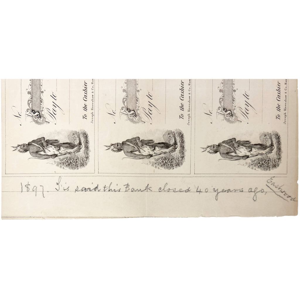 Rare Antique 1850s Bank Of Upper Canada Hamilton Checks Blank Cheque - Poppy's Vintage Clothing