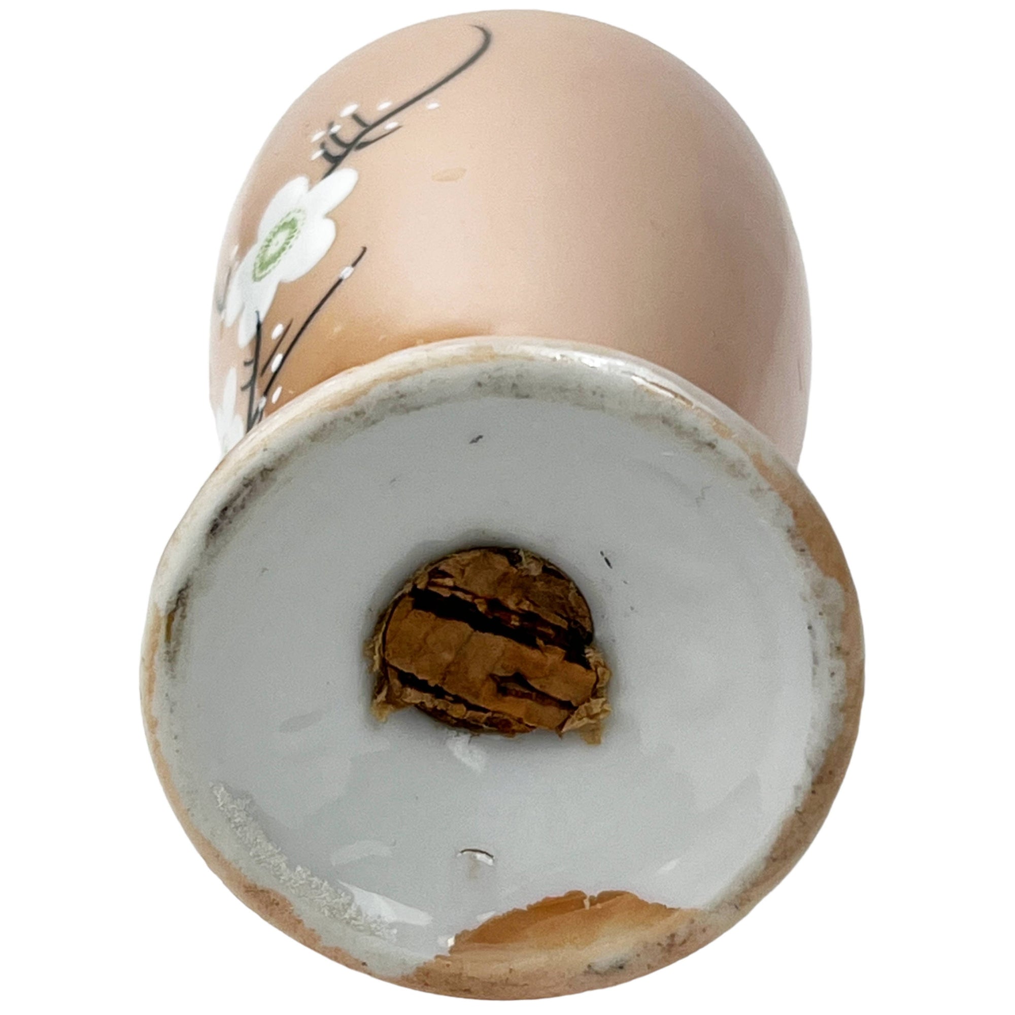 Vintage 1930s MIJ Sugar Shaker Muffineer Enamel Painted Peach Lustre Made in Japan - Poppy's Vintage Clothing