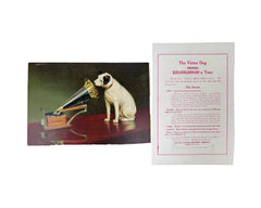 Antique 1905 Nipper Dog Gramophone Ad Victor Taiking Machine Chromolitho Print HMV - Poppy's Vintage Clothing